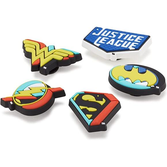 Crocs Jibbitz Limited Edition Justice League 5 Pack Superhero Shoe Charms - Picture 2 of 3